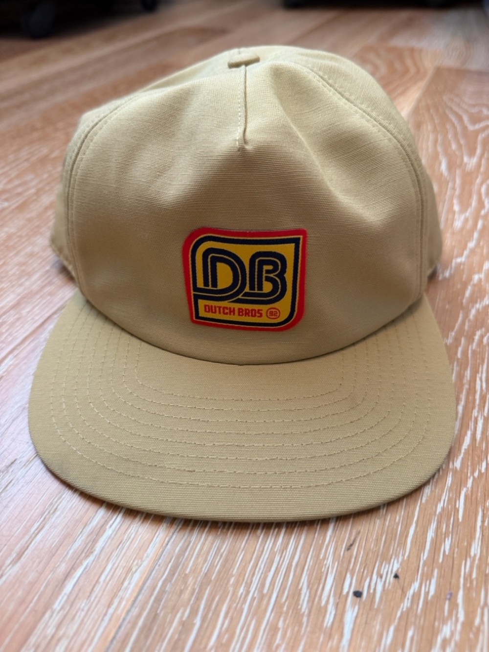 Dutch Bros Tan Five-Panel Hat with DB Patch